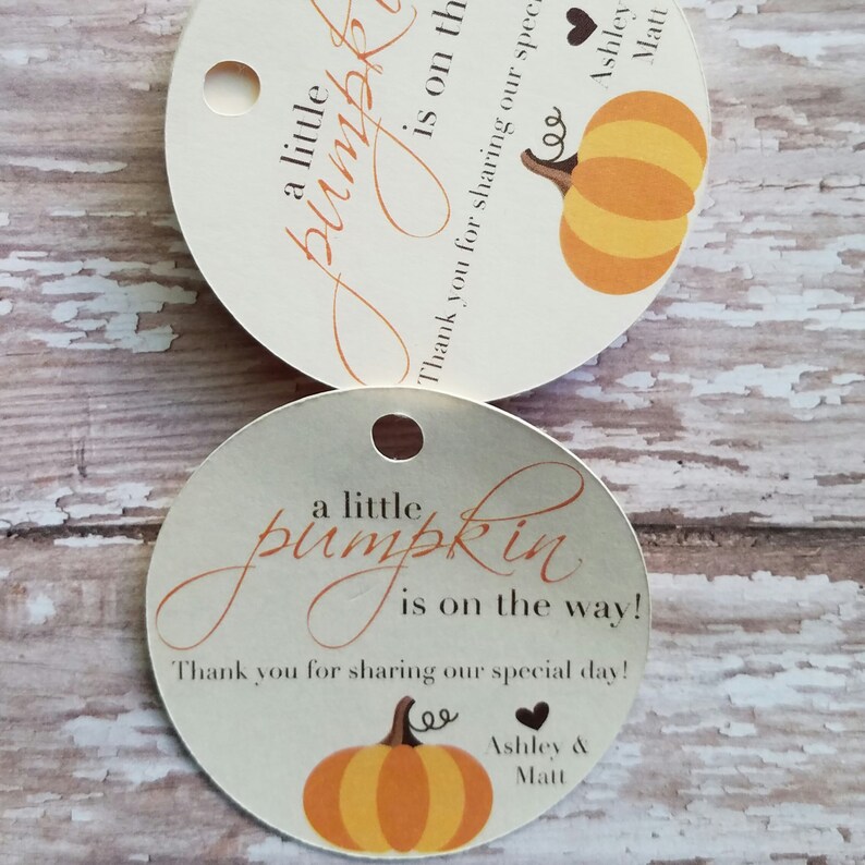 A little pumpkin is on the way baby shower tag Fall Baby | Etsy