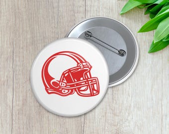 Football Helmet Spirit Pin | Personalized Sports Button | Pinback Button | Game Day Spirit (036)