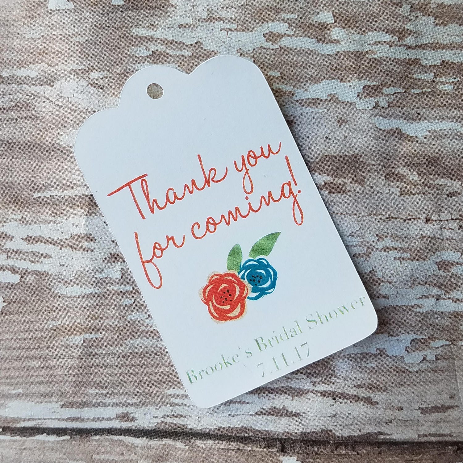 Thank You for Coming Bridal Shower Tag Floral Bridal Shower Etsy