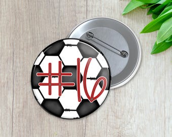 Personalized Soccer Pin | Personalized Sports Button | Pinback Button | Game Day Spirit (027)