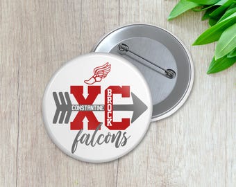 Personalized Cross Coutry Spirit Pin | Personalized Sports Button | Pinback Button | Game Day Spirit (024)