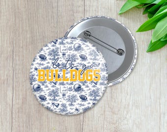 Football/Cheer Toile Pattern Spirit Button | Personalized Sports Button | Pinback Button | Game Day Spirit (011)