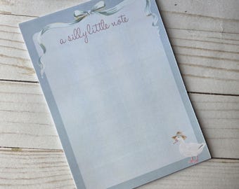 A Silly Little Note | 5x7 Notepad | Custom To Do List | Name Notepad | Silly Goose | Cottagecore | Custom Notepad (009)