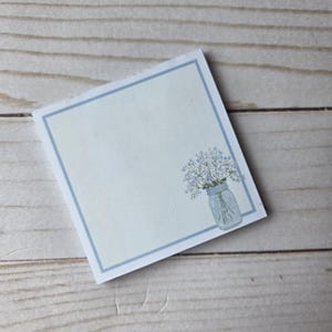 Personalized 3x3 Notepad | Custom Note Pad | Small Custom Notepad | floral jar | floral | Cottagecore (014)