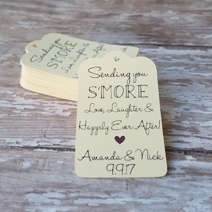 Sending You Smore Love, Laughter and Happily Ever After Tags, Smores Bar Tags, Smore Love, Wedding Tag, Bridal Shower Tag (211c)