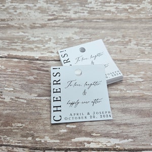 Cheers to love, laughter & happily ever after, elegant, favor tag, Modern, Contemporary, Bridal Shower, Wedding, Thank you (542)