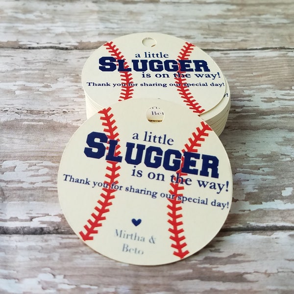 Mini Little Slugger Baby Shower Tags, A little slugger is on the way, baseball baby shower, baseball, Little Slugger, Little Man (218)