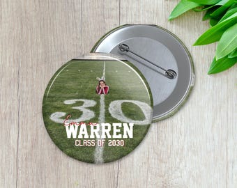 Custom Sports Photo Button | Full Print | Personalized Sports Button | Pinback Button | Game Day Spirit (013)