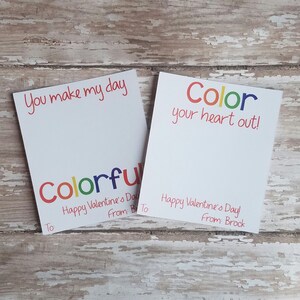 Kleur je hart uit, maak je mijn dag kleurrijke Valentine's Day Card, School Valentijn, Valentijnsdag geschenk, crayon Valentijn (V01)
