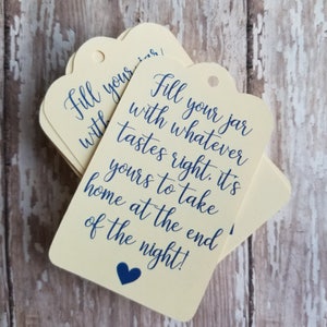 Mason Jar Tag, Fill this jar with whatever tastes right, Mason Jar Party Favor Tag, Wedding Tag, Wedding drink tag (247)