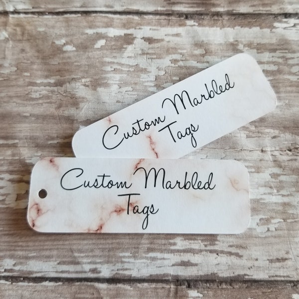 Custom Marbled Tag, Long Tag, bubble tag, custom tag, marble trend, wedding trend, 2018 trend, marbled tag, rectangular tag, large tag