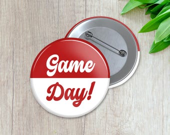 Split Game Day Spirit Button | Personalized Sports Button | Pinback Button | Game Day Spirit (001)