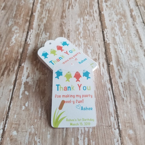 Fishing Birthday, Thank You for Making My Birthday Reely Fun, Fish,  Birthday Party Favor Tag, Thank You Tag, Gone Fishing Birthday 353 