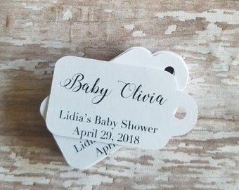 Custom Mini Baby Shower Tag, Custom Wedding Tag, Bridal Shower, Baby Shower, Thank You Tag, Mini Mason Jar Tag, Nail Polish, Price Tag (002)