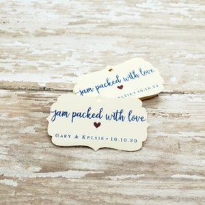 Jam packed with love tags, homemade jam tag, honey tag, wedding favor, bridal shower, jam tag, baby shower, wedding shower  (486)