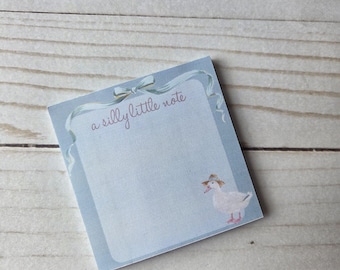 Personalized 3x3 Notepad | Custom Note Pad | Small Custom Notepad | a silly little note | goose | Cottagecore (010)