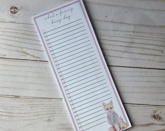 What a foxing busy day | Fox | Cottagecore | 3.5x9 Notepad | Custom Long Notepad | Personalized Note Pad (017)