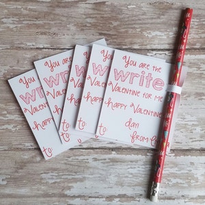Sie sind das Schreiben Valentine für mich Karte zum Valentinstag, Schule Valentinstagsgeschenk, Bleistift Valentine (V03)