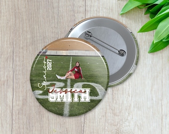 Custom Sports Photo Button | Senior Night | Personalized Sports Button | Pinback Button | Game Day Spirit (012)