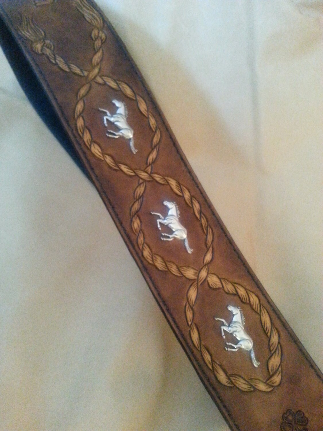 Western Style LEATHER GUITAR STRAP Handmade Custom Designed with you