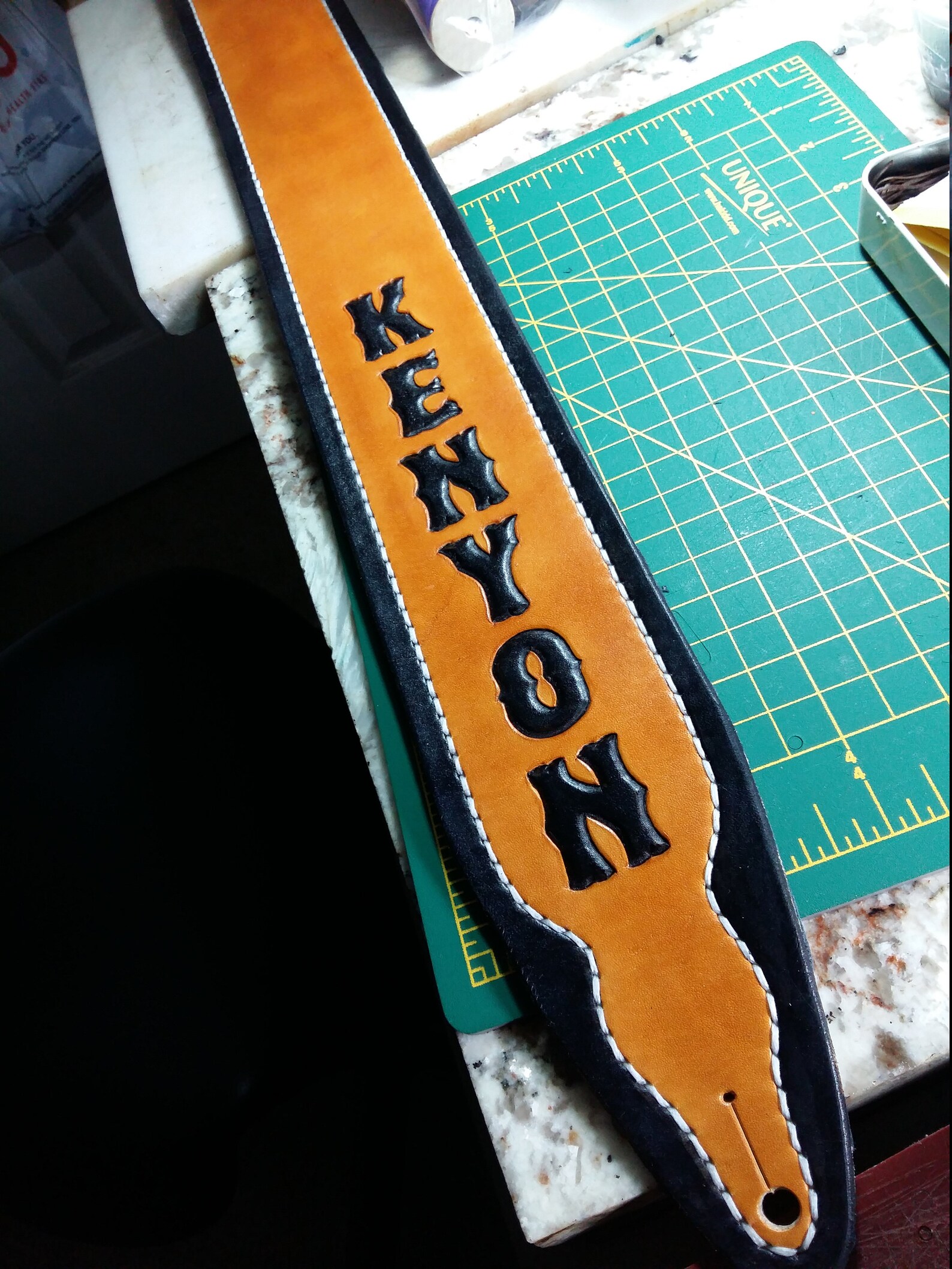 Leather Guitar Strap Personalized with Name Hand Carved Etsy