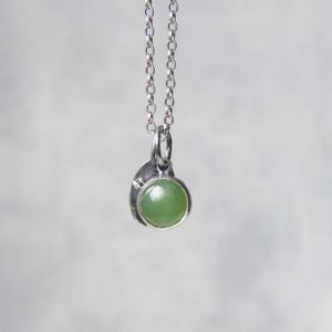 Natural Green Aventurine Silver Pendant Necklace