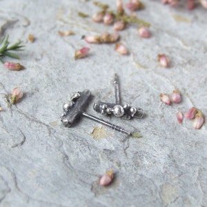 Oxidized Recycled Silver Earrings: Handmade Minimalist Jewelry