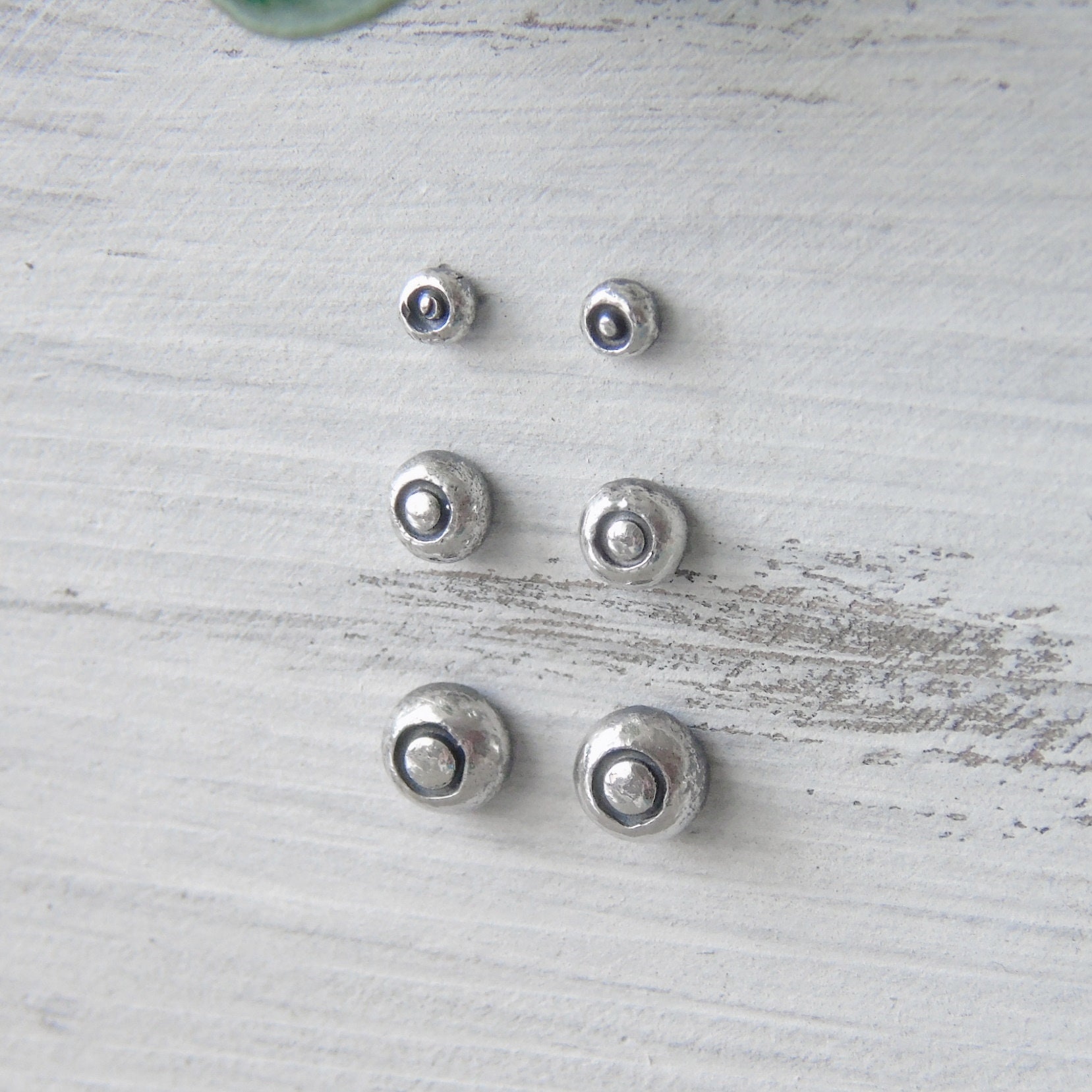 Handmade Organic Studs Earrings, Custom Earrings