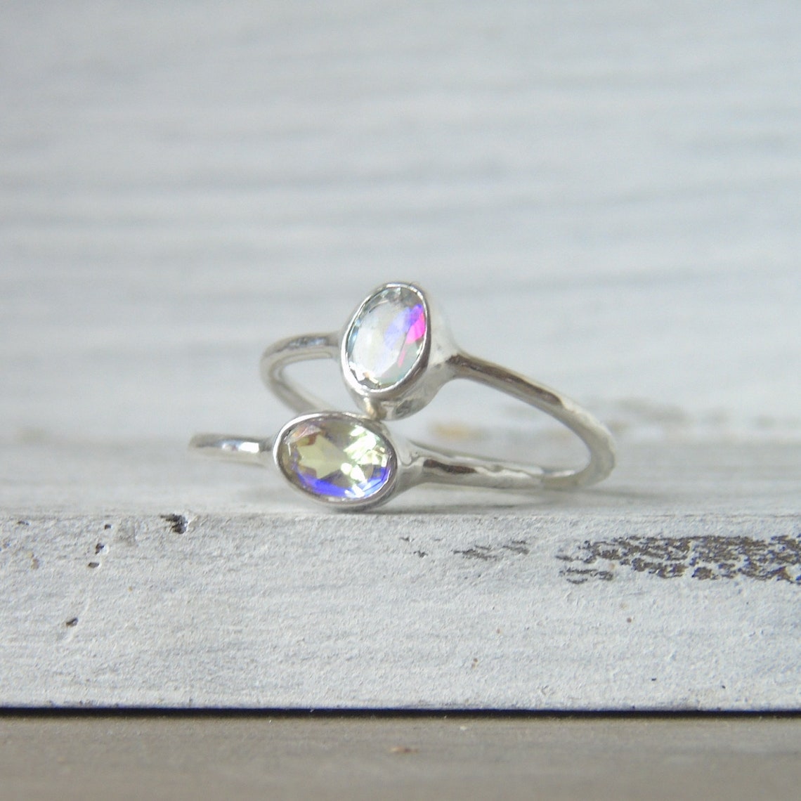 angel aura quartz ring