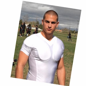 Padded Compression Shirt: Chest, Shoulder, Collarbone Protection - Football Impact Sports