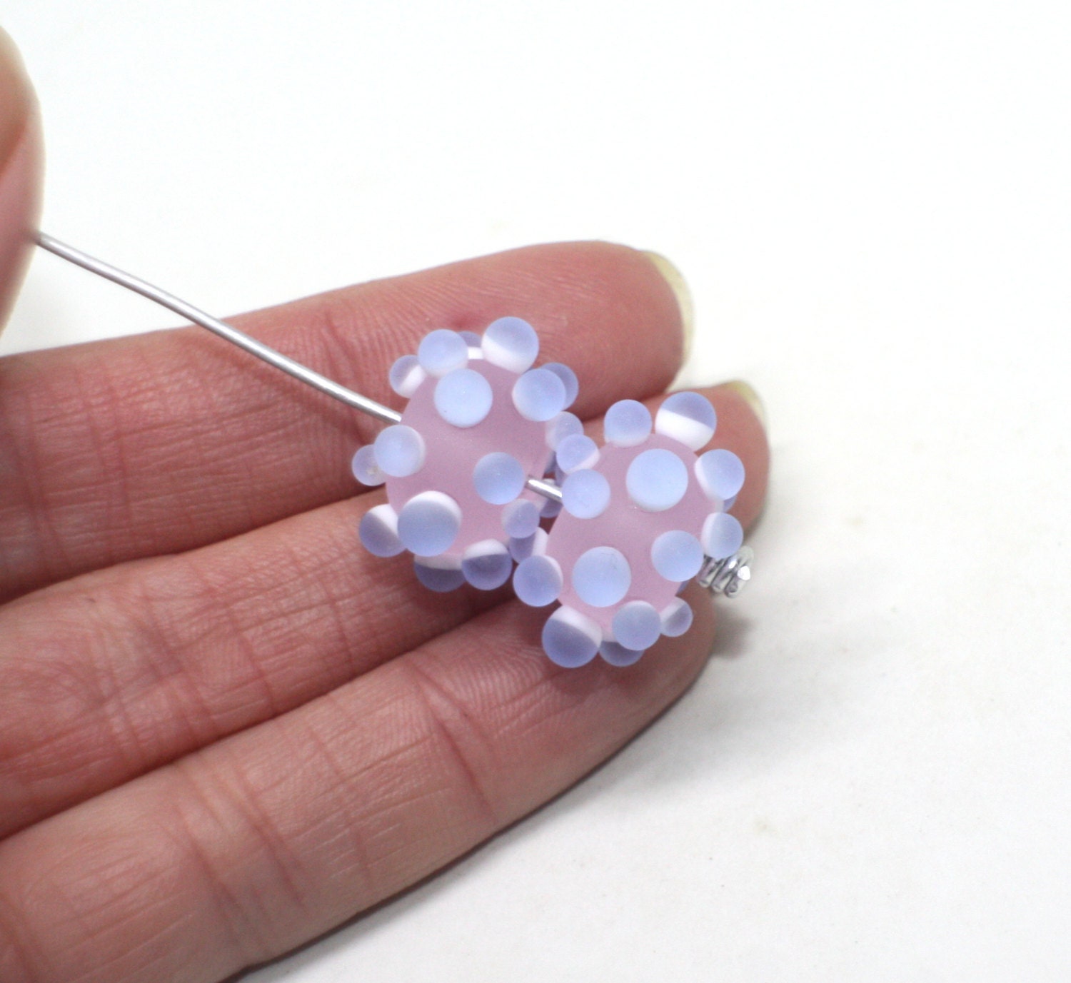 Set 2 Etched Donut Beads 9 mm x 13 mm Pink Rose Quartz Blue Etsy