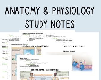 Può includere: Appunti di studio di anatomia e fisiologia con diagrammi e testo che spiegano il corpo umano, inclusi i termini regionali, l'interazione delle sostanze con l'acqua e una via metabolica.