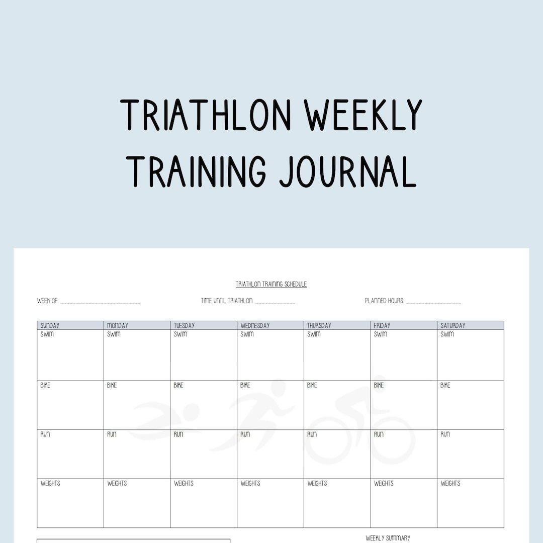 Printable File Triathlon Training Journal for Note Taking Etsy UK