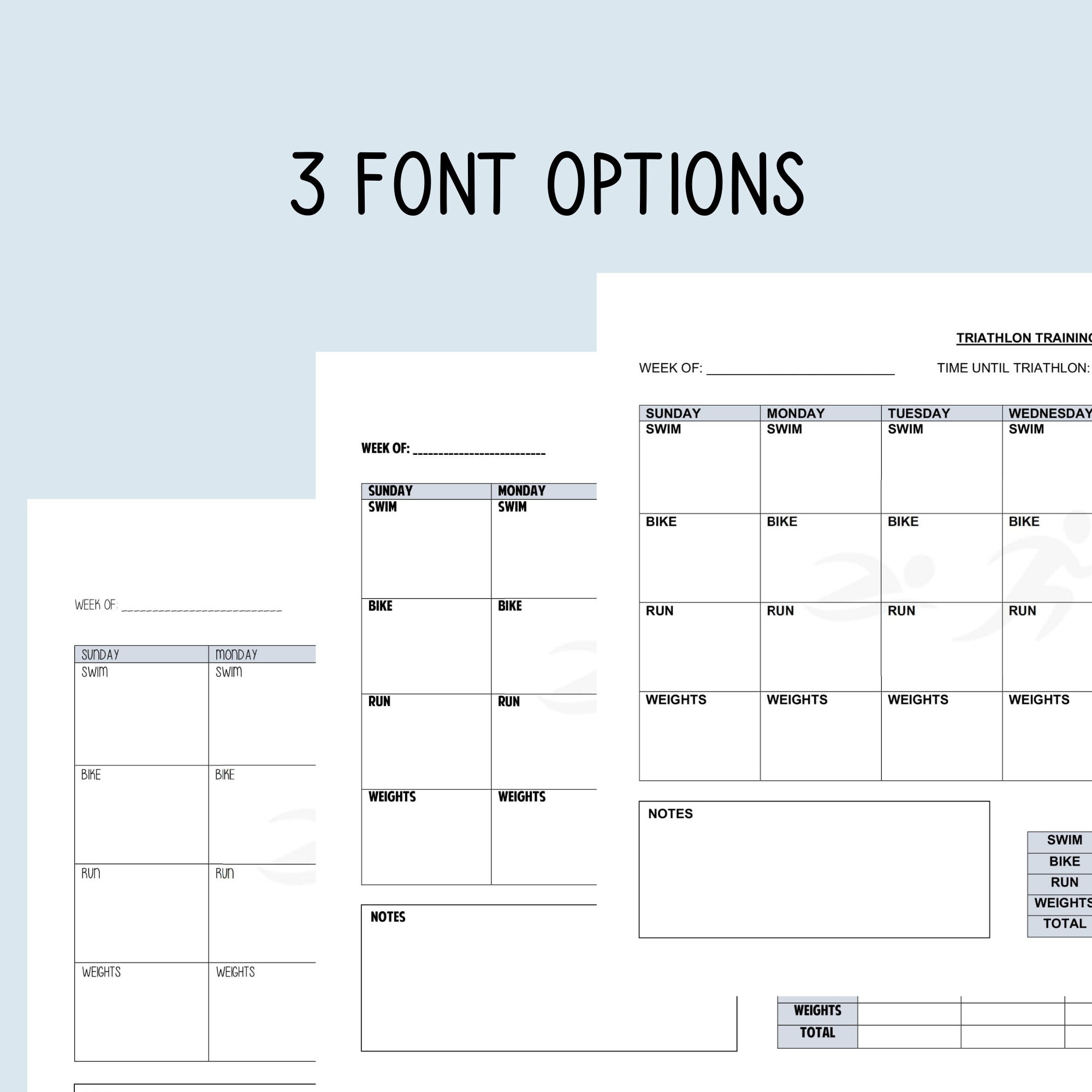 Printable File Triathlon Training Journal for Note Taking Etsy UK