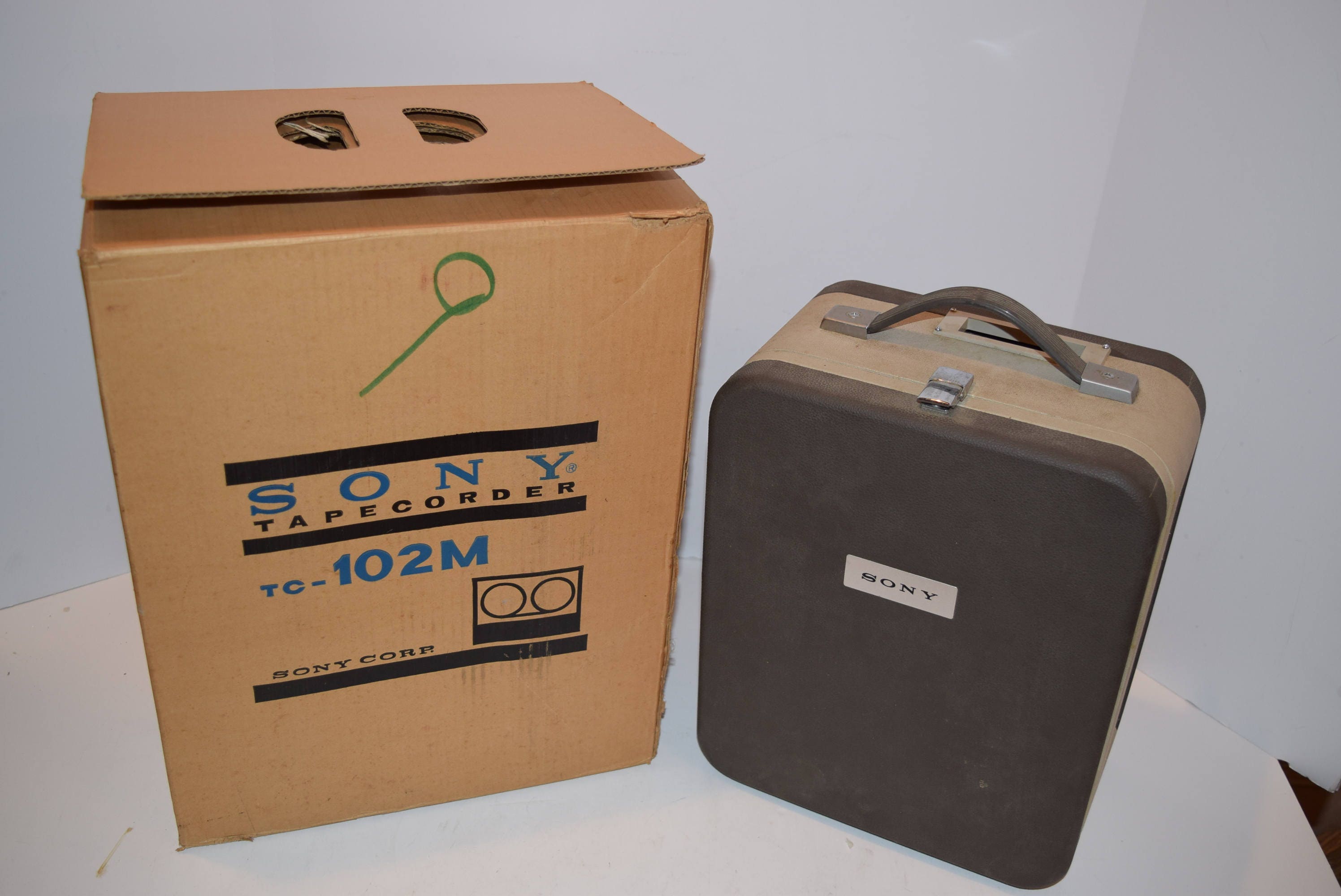 Vintage Sony TC-102M Tapecorder Tape Deck - Works w/Case & Manual