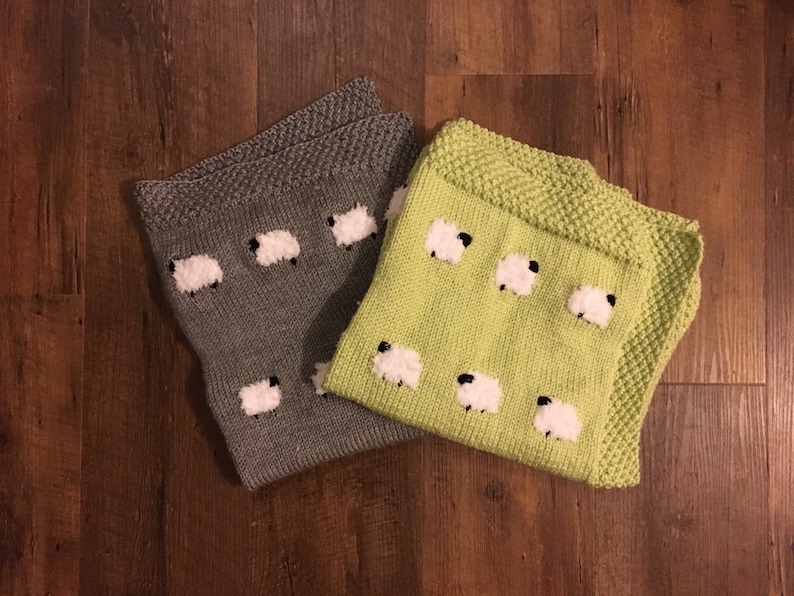 Sheep Baby Blankie Sheep Baby Blanket Knit Sheep Blanket Etsy