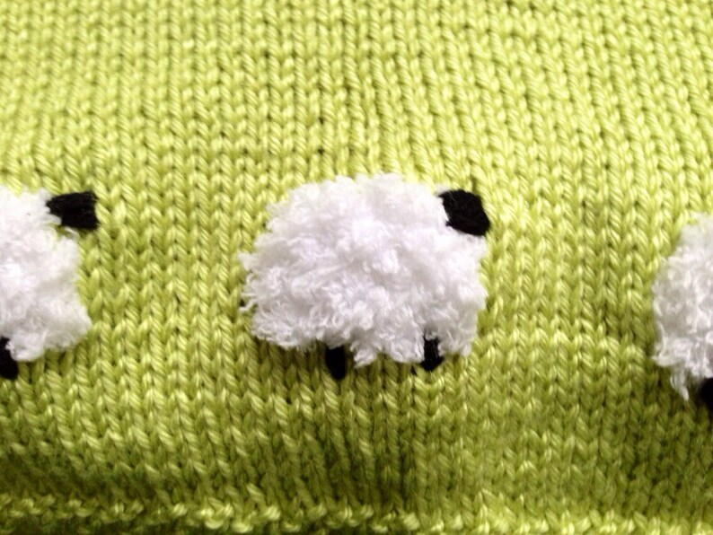 Sheep Baby Blankie Sheep Baby Blanket Knit Sheep Blanket Knit Lamb Blanket Knit Baby Blanket