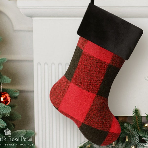 Buffalo Plaid Christmas Stocking, Buffalo Plaid Stocking, Buffalo Plaid Stockings, Buffalo Plaid Christmas, Buffalo Plaid, Wool Stocking