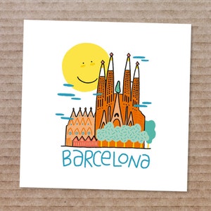 Carte postale de Barcelone