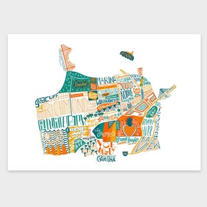 Affiche - Carte illustrée de la ville de San Francisco