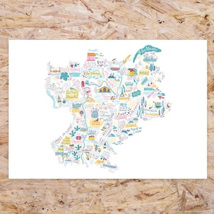 Carte de Rhône-Alpes illustrée