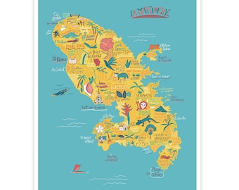 Map of Martinique illustrated