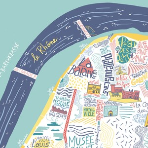 Illustrated Map of Avignon poster Colorful wall decoration Travel souvenir Urban art South of France image 5