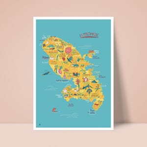Poster - Geïllustreerde kaart van Martinique