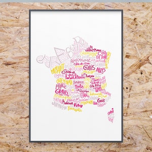 Poster - Französische Weinkarte