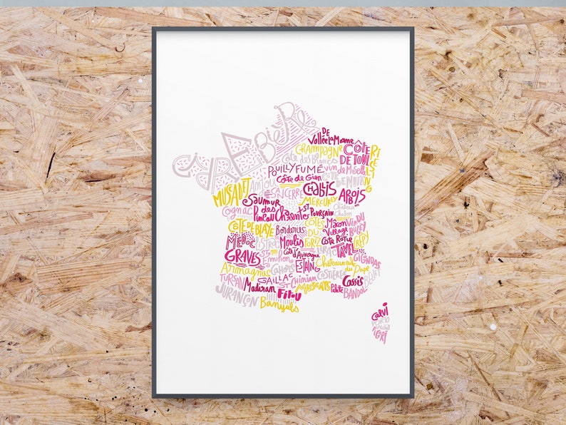 French wine map kitchen print art for cooks bakery art french poster kitchen decor french art restaurant poster image 1