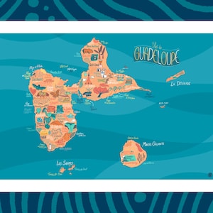 Affiche - Carte de la Guadeloupe