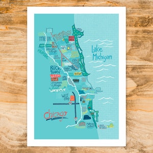 Affiche - Carte illustrée de Chicago