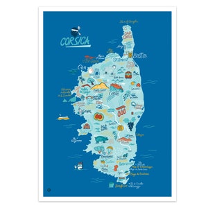 Illustrated map of Corsica