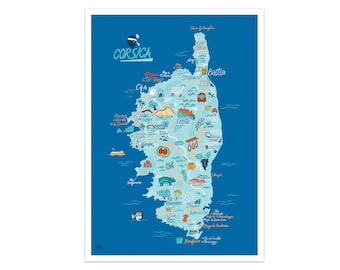 Map of Corsica illustrated